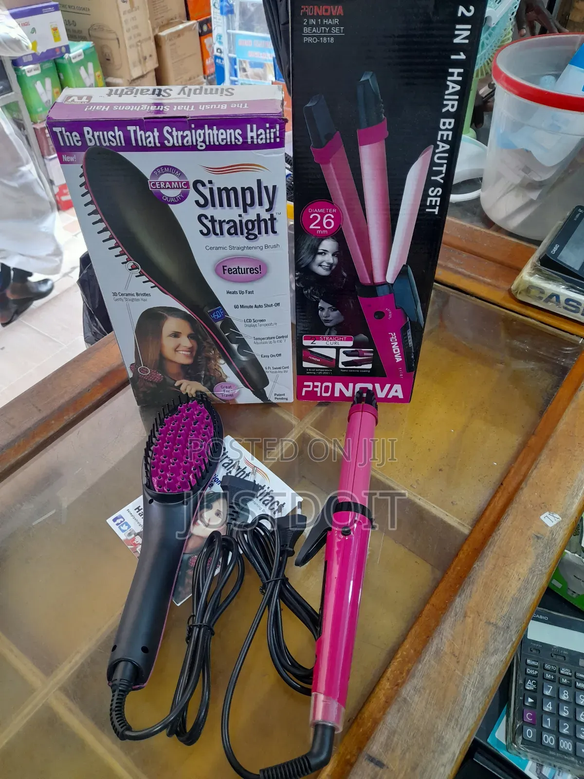Hair Straightener Brush + 2 in 1 Straightener