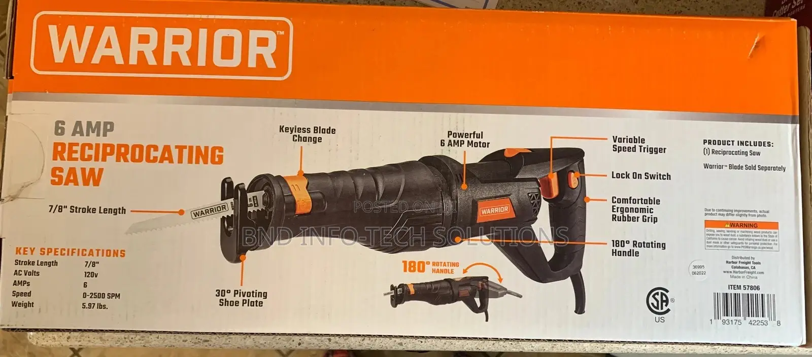 Warrior 6amp Reciprocating Saw