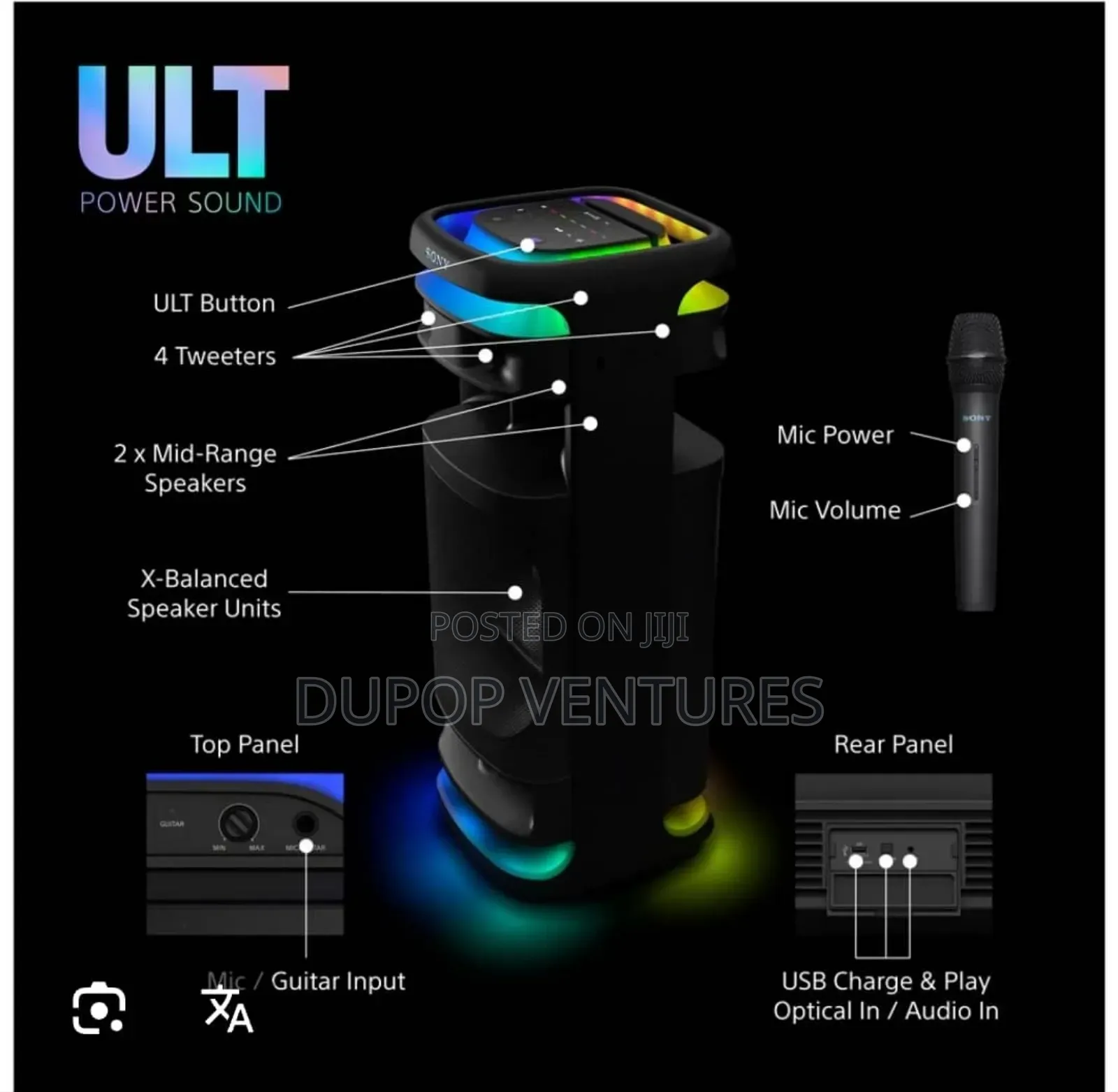 Original Sony Party Speaker 1000watt SRS-Ult1000/Caf1 (Ult Tower 10)