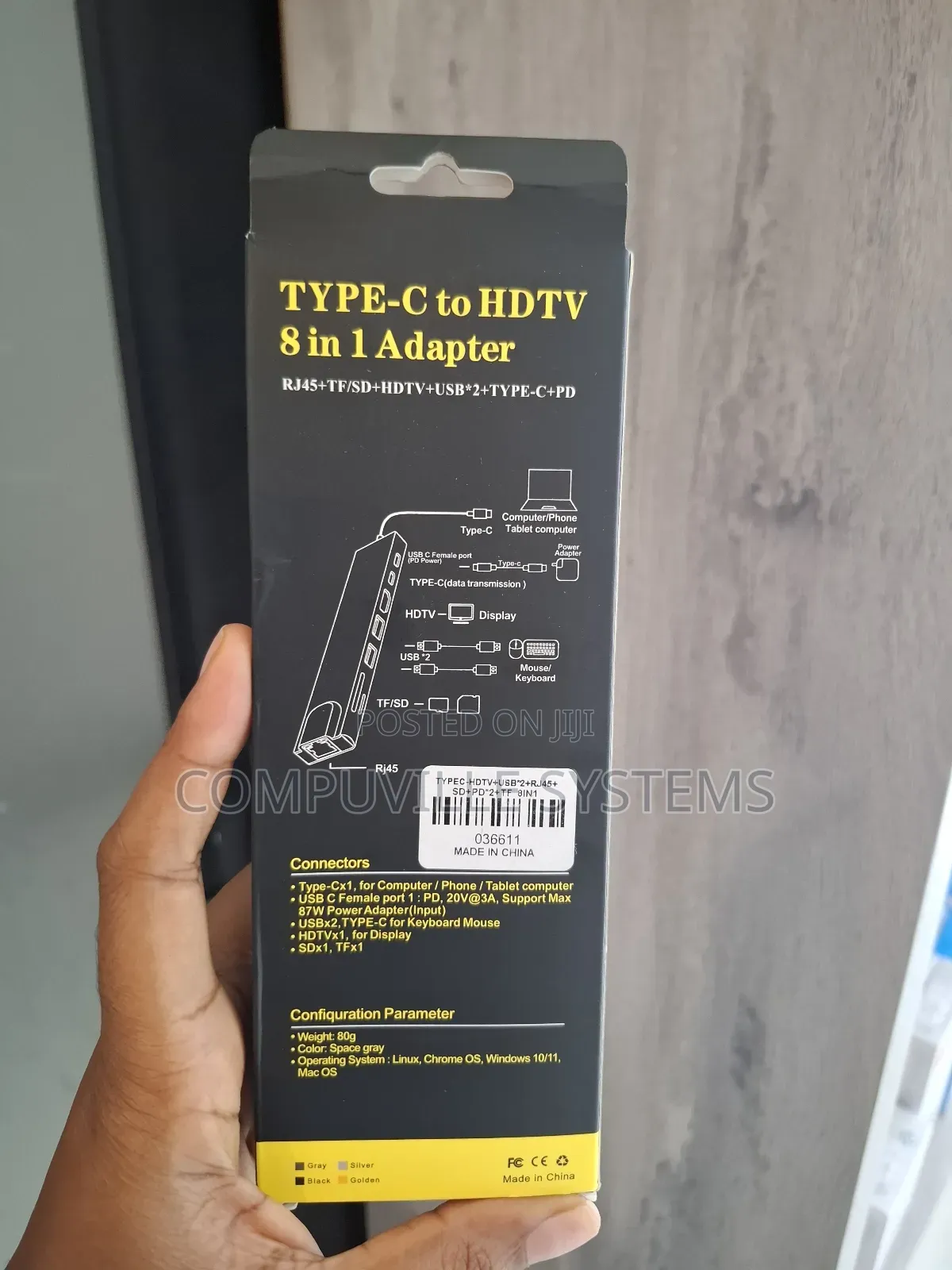 Type-C to HDTV 8 in 1 Adapter