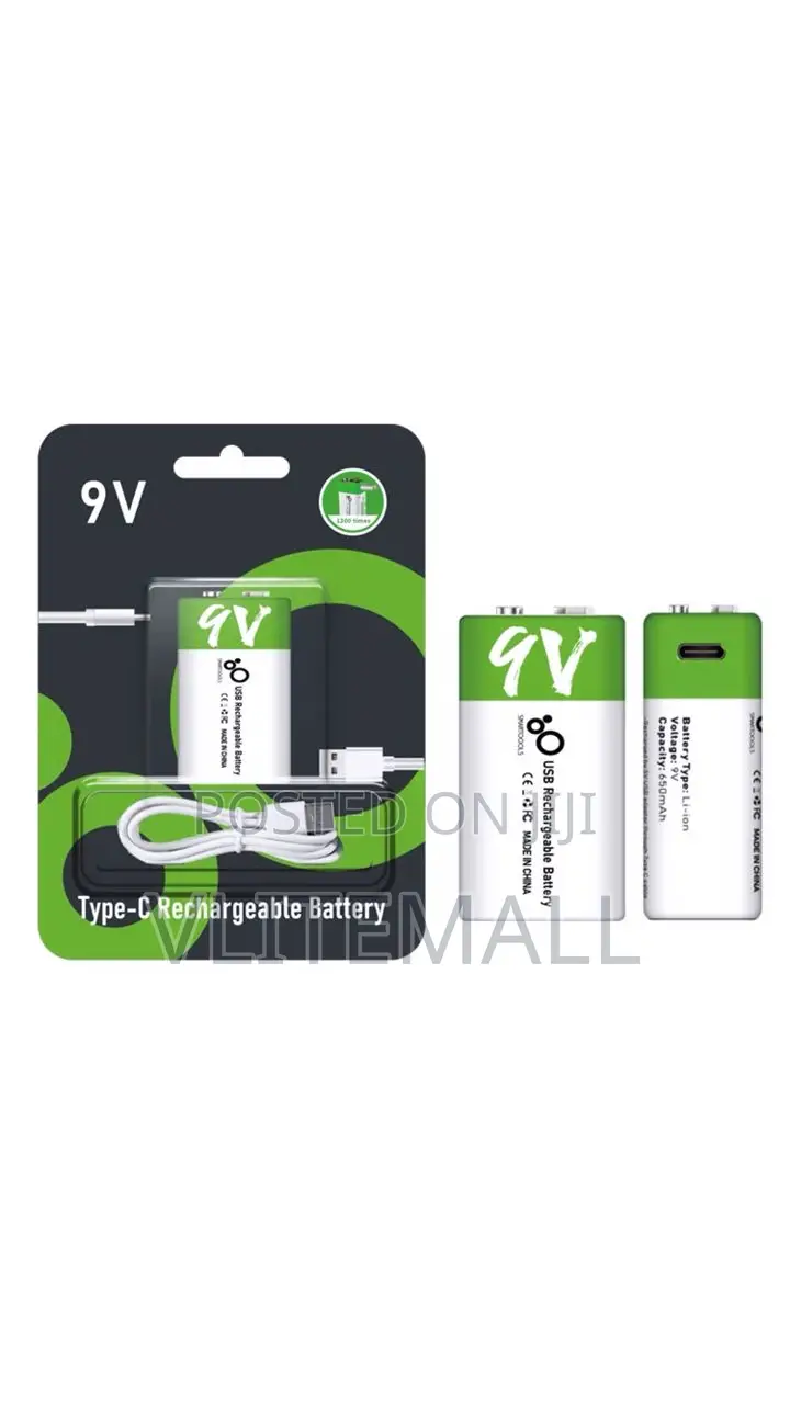 Type C 9v X 2 Rechargeable Battery