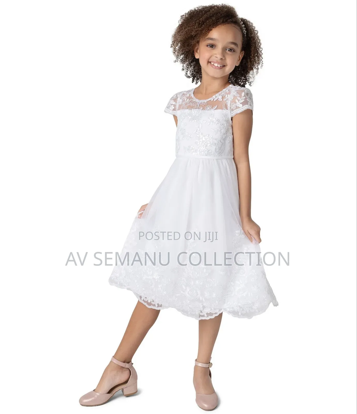 Chantilly Place Little Girls Short Sleeve Sequin-Embellished Dress