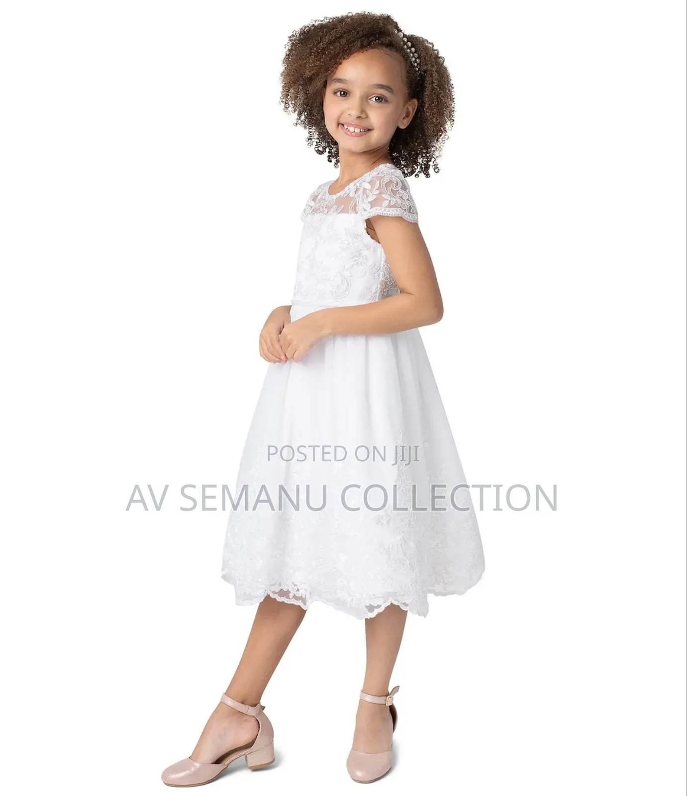 Chantilly Place Little Girls Short Sleeve Sequin-Embellished Dress