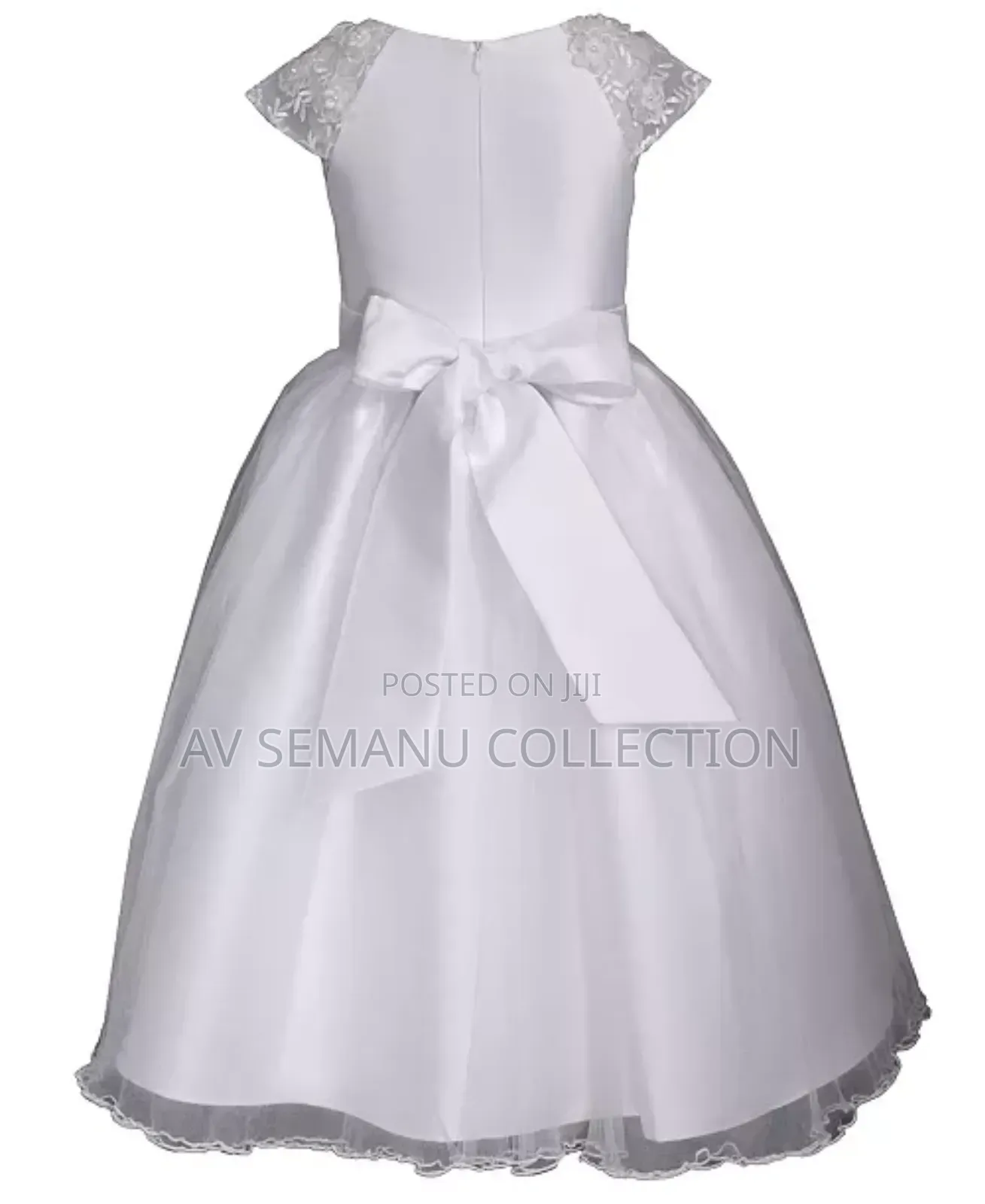 Bonnie Jean Girls' Flower Cascade Communion Dress - White