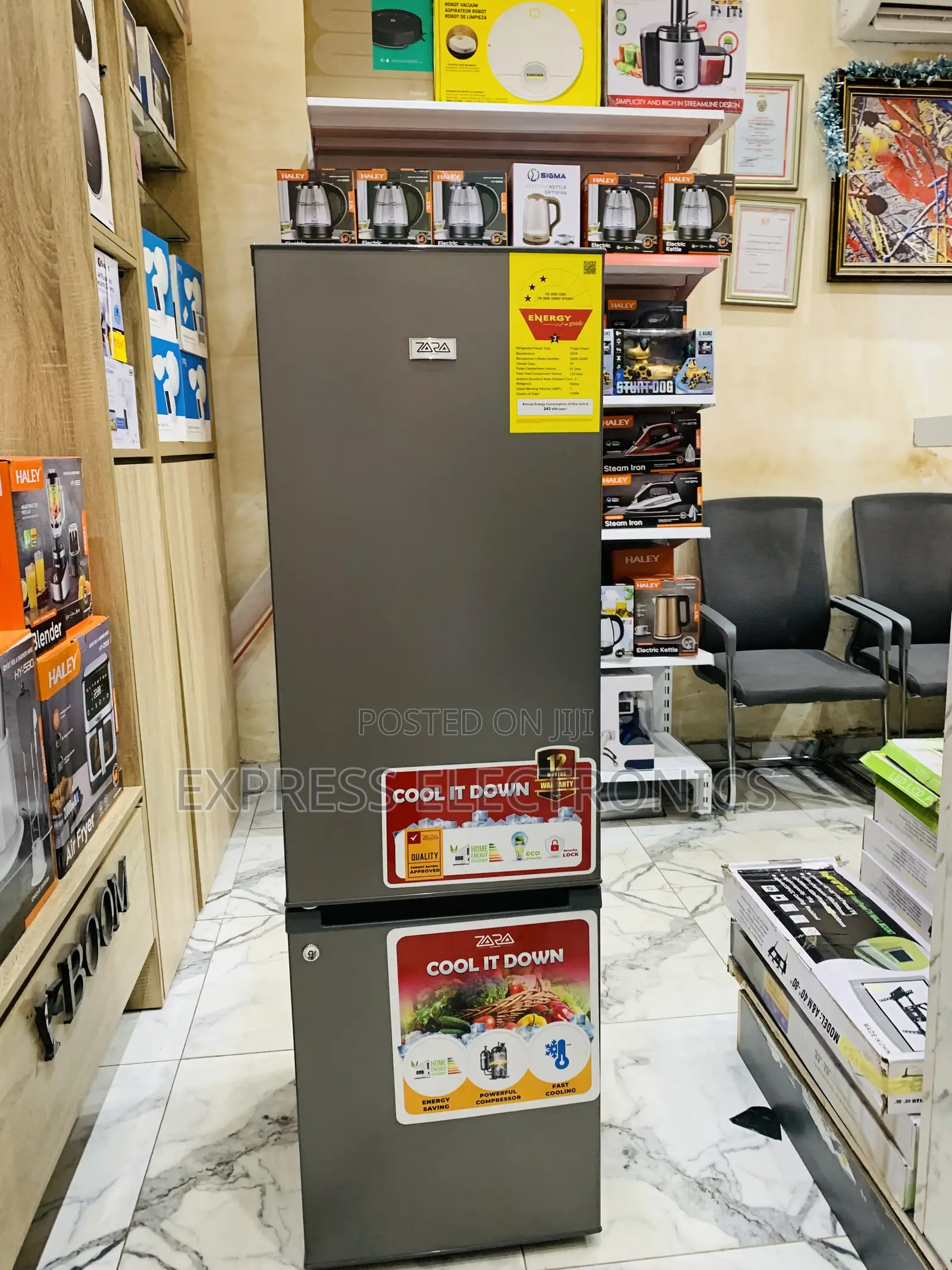 Grab The New Double Door Fridge Grey 161l Zara 240bf