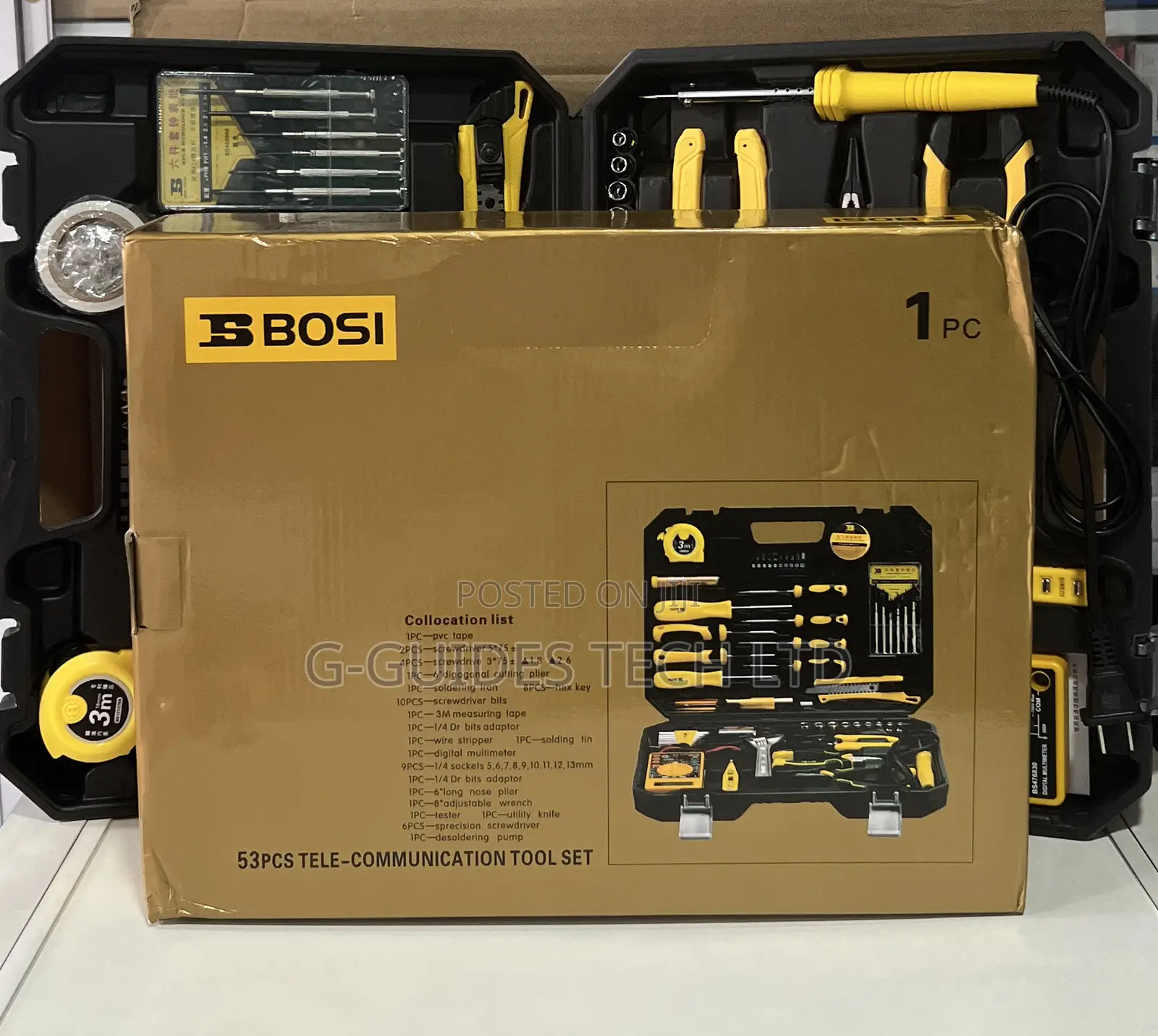 Bosi 53pcs Hardware Tool Kit , 53-piece Tele-communication Tool Set