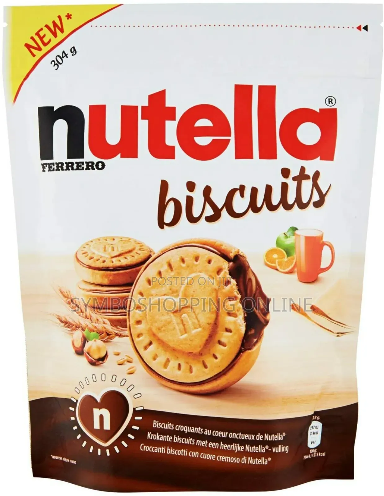 Nutella Ferrero Biscuits 176g (Resealable Pouch)