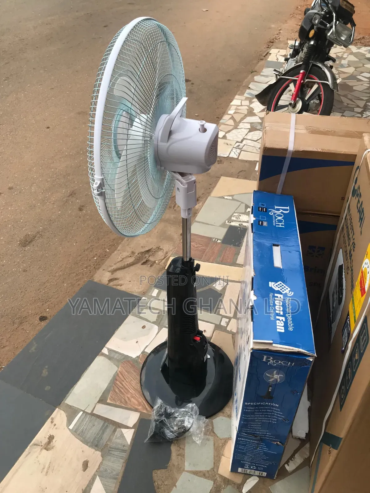 Original Roch Rechargeable Standing Fan With Remote Control