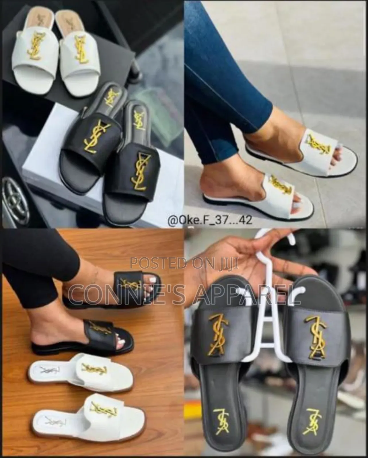 Original Ysl Slippers for Ladies in Sizes and Boxes