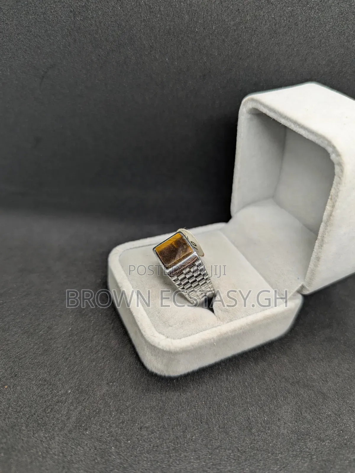 Square Tiger Eye Ring