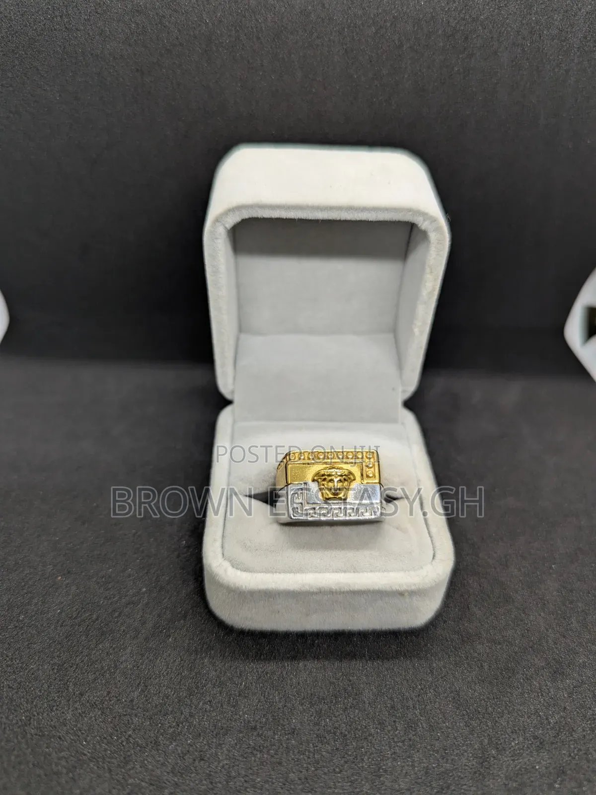 Versace Two Tone Signet Rings