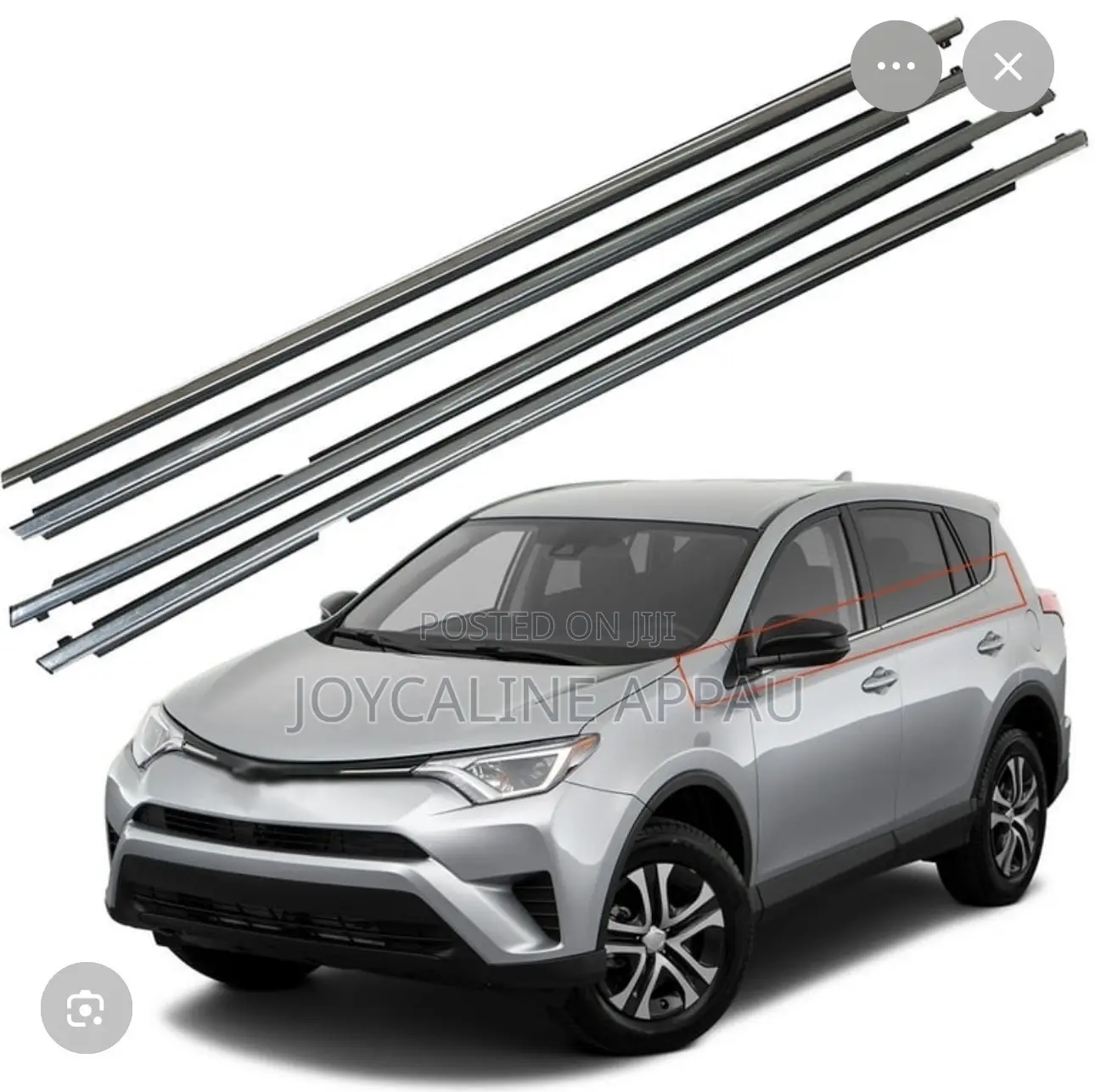 Toyota Rav4 2014 to 2018 Door Mouth Strip Window Moulding Trim Chrome