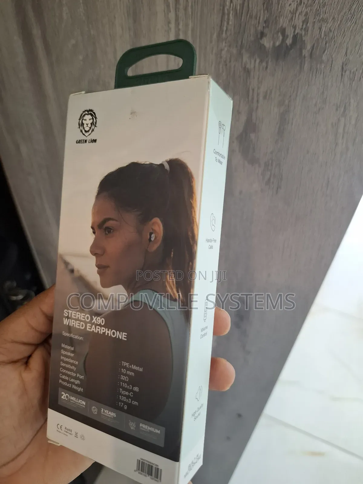 Green Lion Stereo X90 Wired Earphone, Type-C.