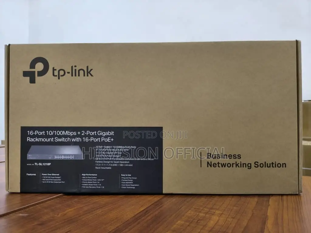 Tl-Sl1218p16-Port 10/100 MBPS + 2-Port Gigbit Switch With 16-Port Poe+