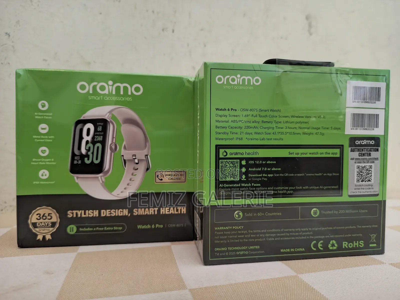 Oraimo Watch 6 Pro 1.69'' Full Touch Smart Watch