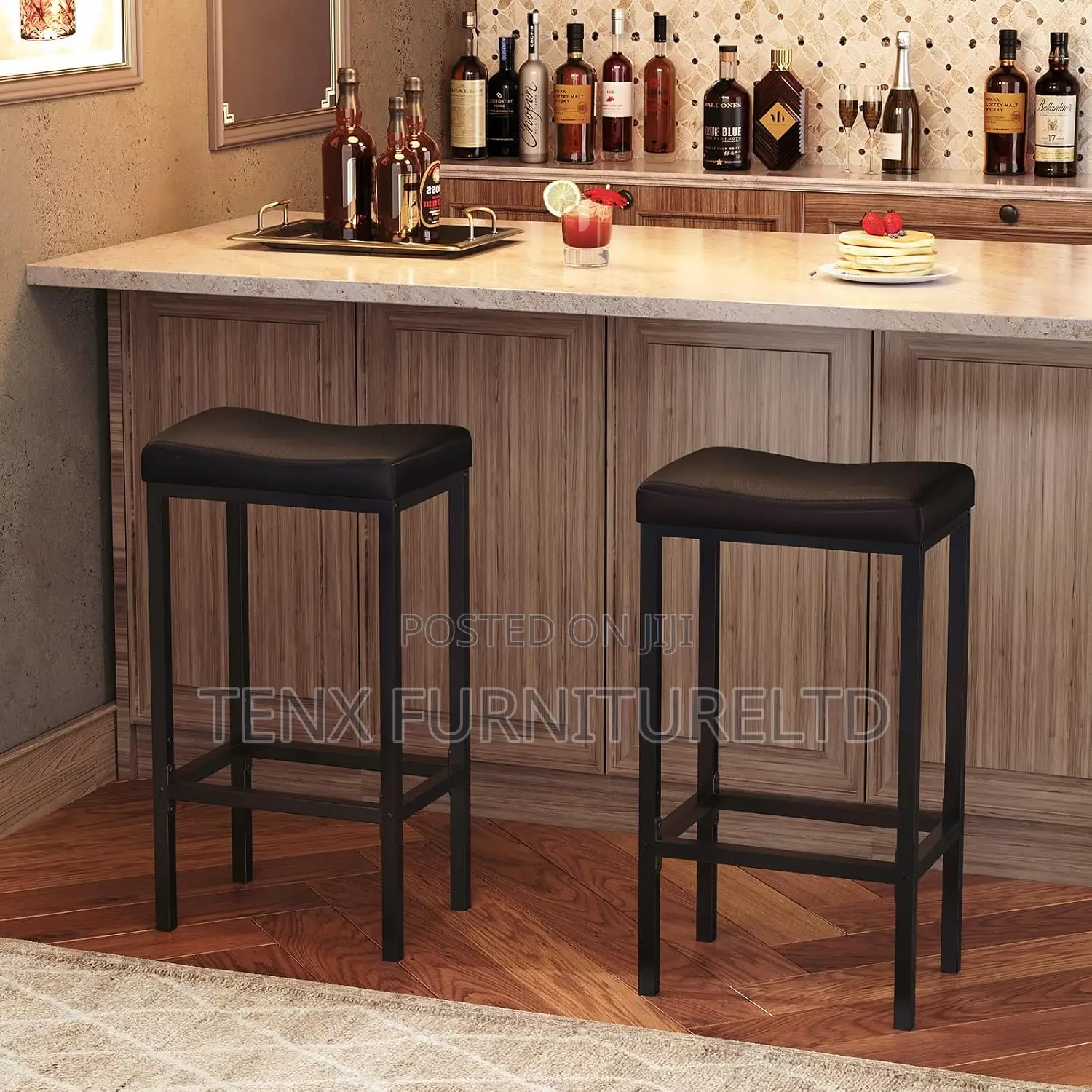 Bar Stool (Leather) and Metal