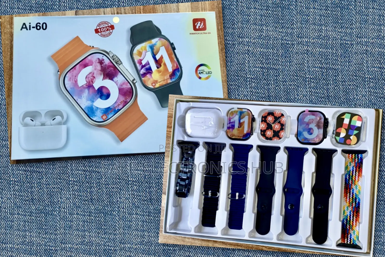 Ai-60 Suit With 2 Smart Watch+1 Airpod+7 Straps