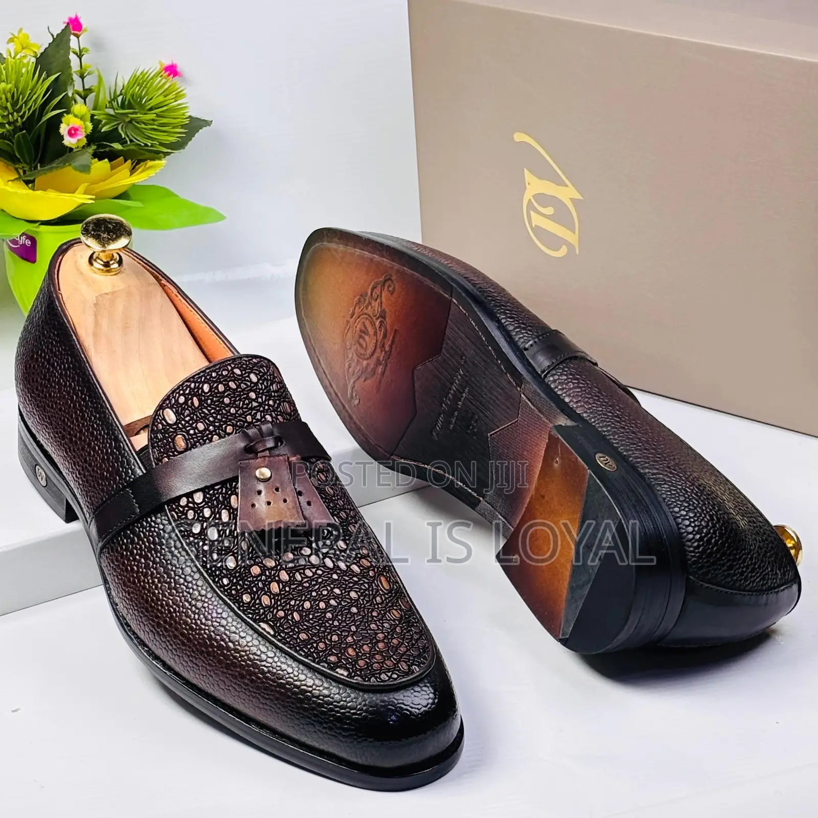 Dino Verratti Men's Coffee Leather Tassel Loafers