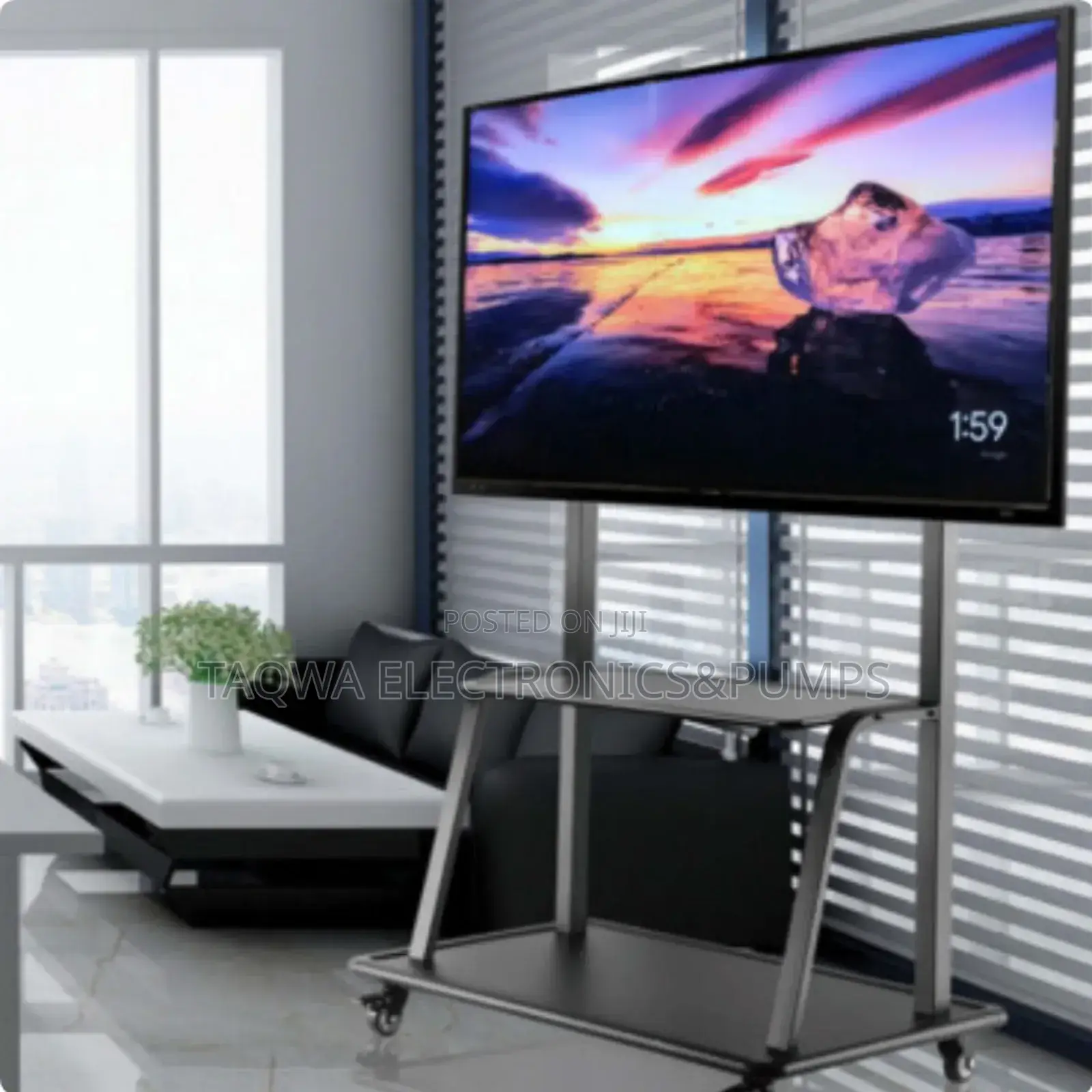 Delightful Movable Tv Stand 32-75 Inches With Wheels and Locks