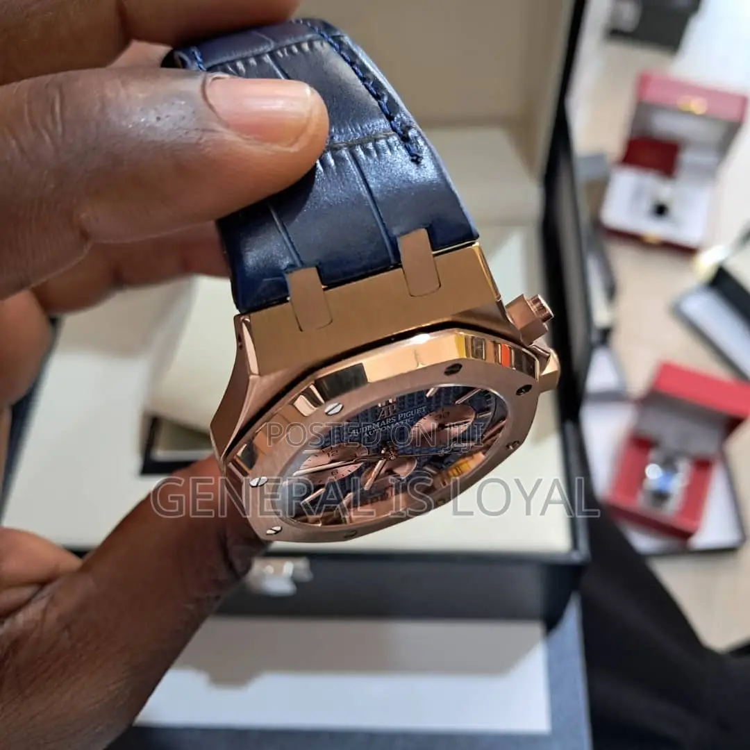 Audemars Piguet Royal Oak Sapphire Chronograph Rose Gold Leather Strap