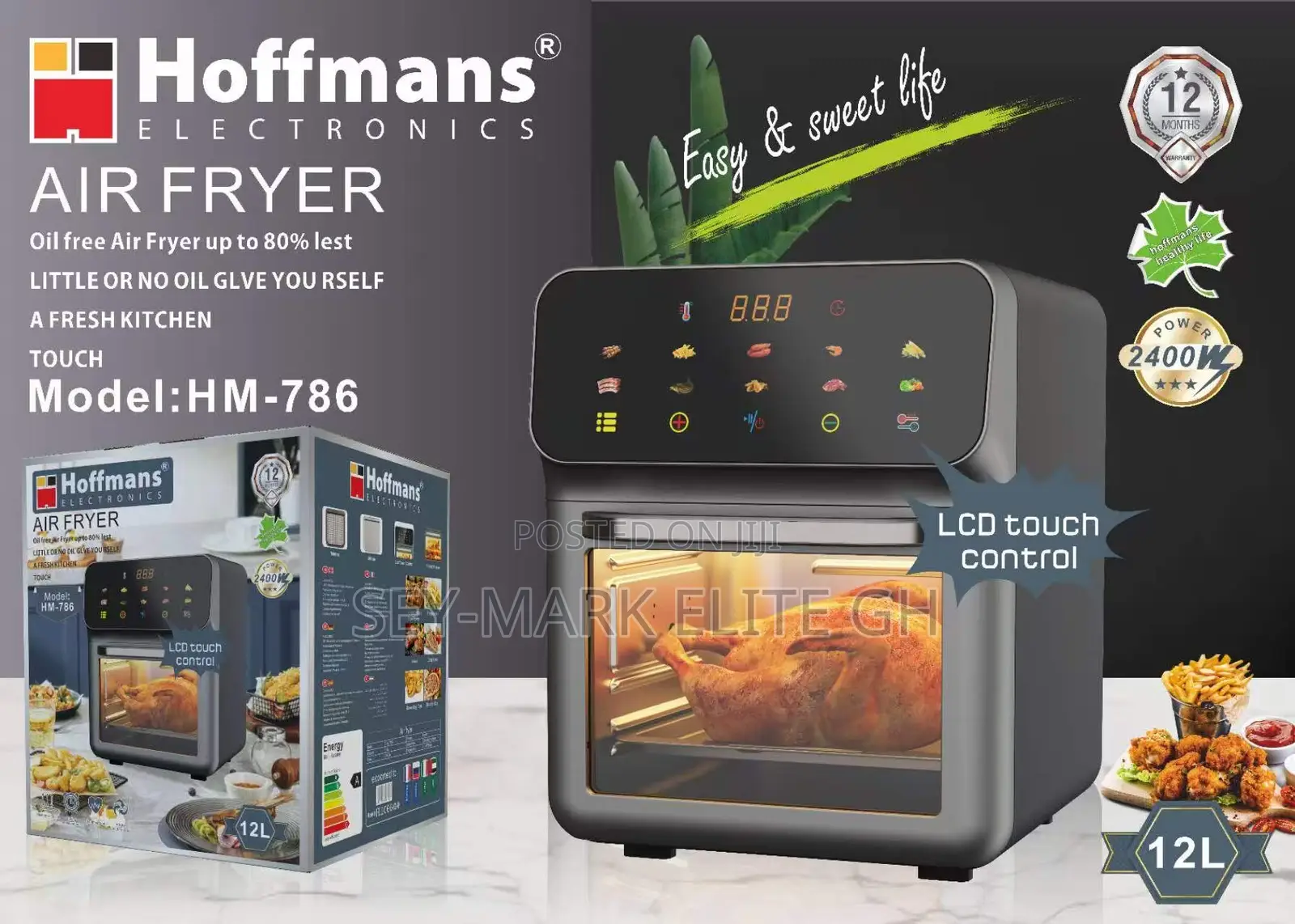 12l Hoffman Airfryer (Lcd Touch Screen)