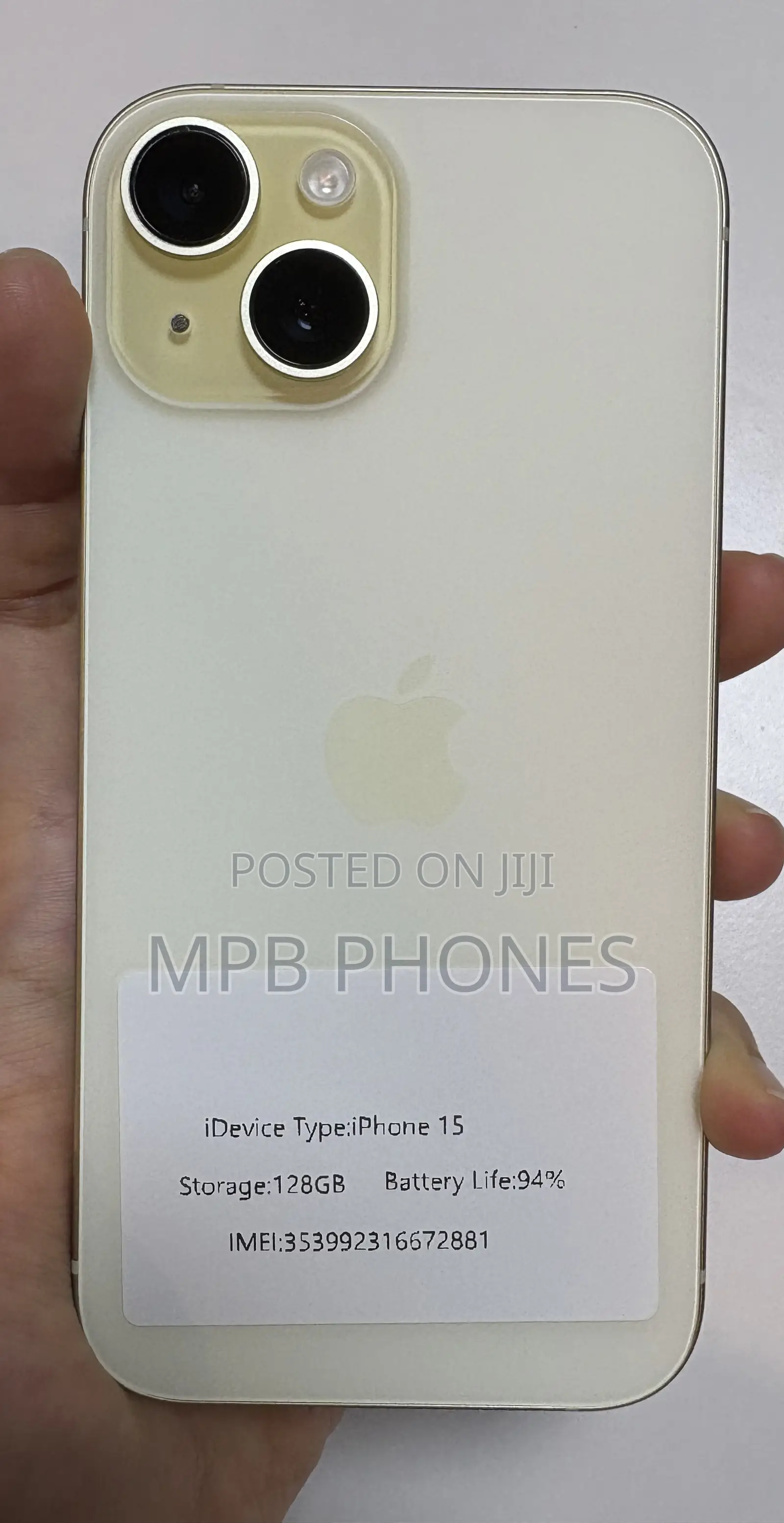 Apple iPhone 15 128 GB Yellow