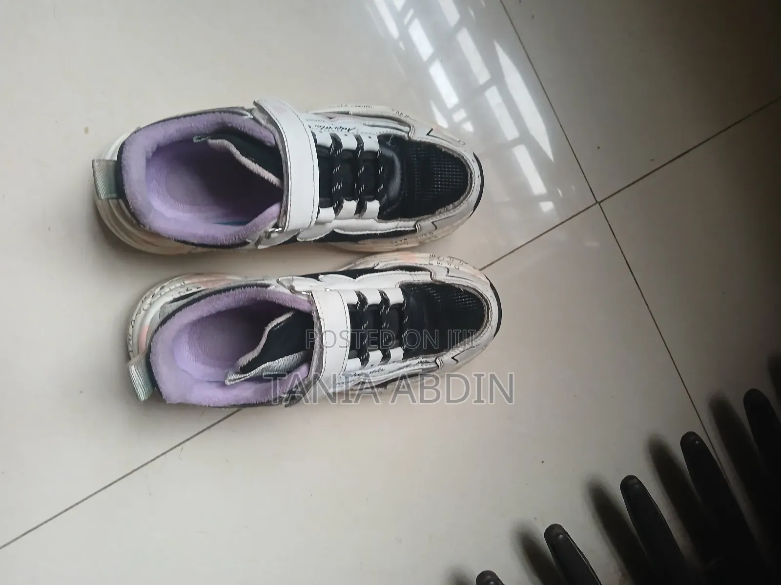 Black,Purple and White Sneakers for Kids