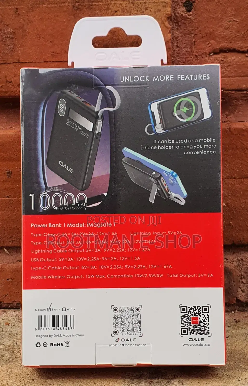 Oale Quality 10,000mah Powerbank (Supports Wireless Charging)