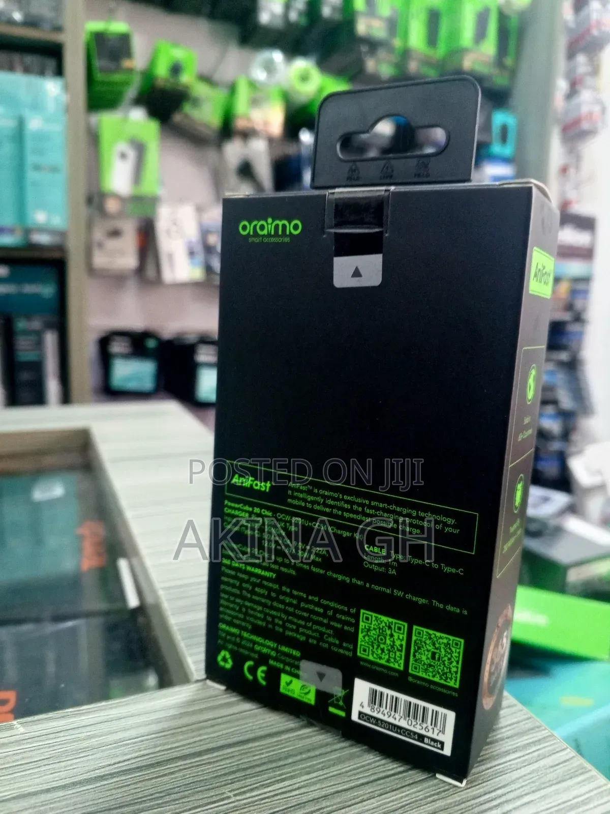 Oraimo 20w Gan Faster Charger Type C to Type C