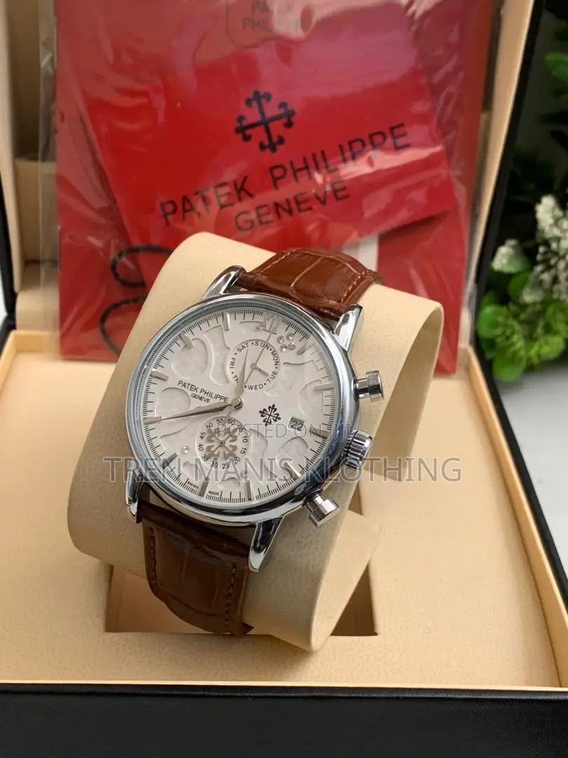 Patek Leather Watch (Chronograph)