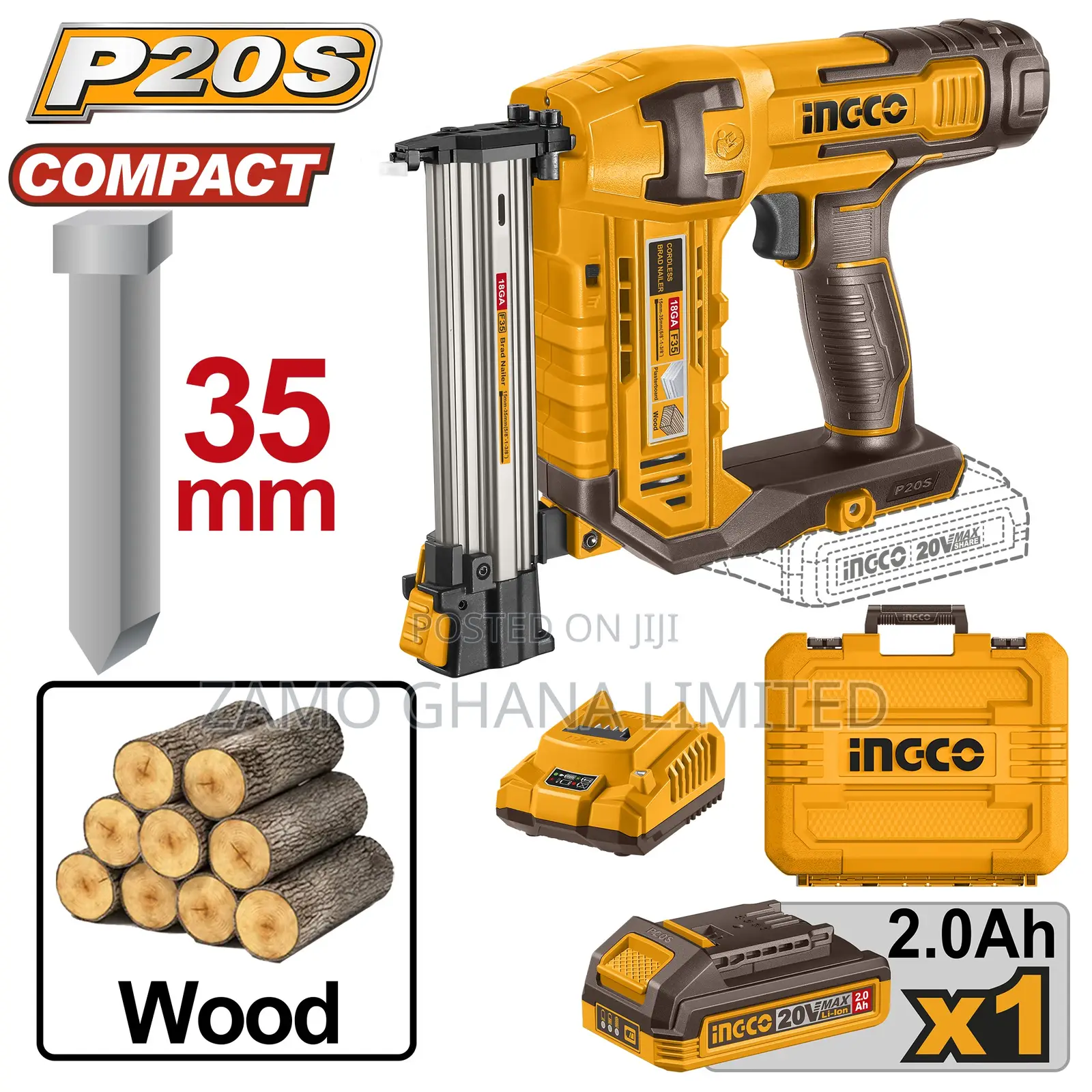 Lithium-ion Cordless Brad Nailer Kit 20v - Cbnli3508