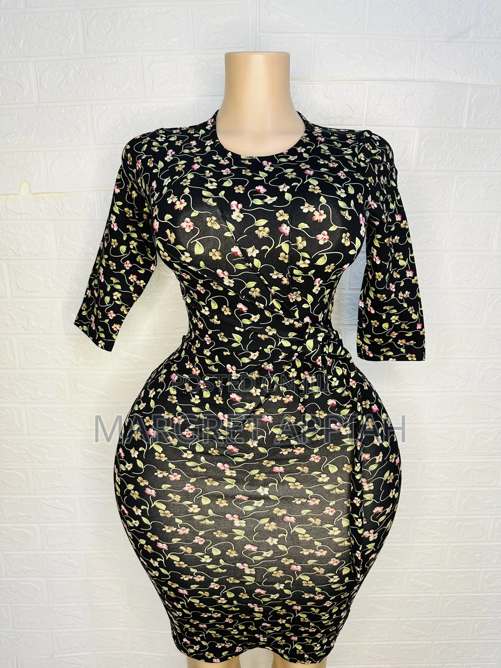 Side Wrap Tie Fitted Dress