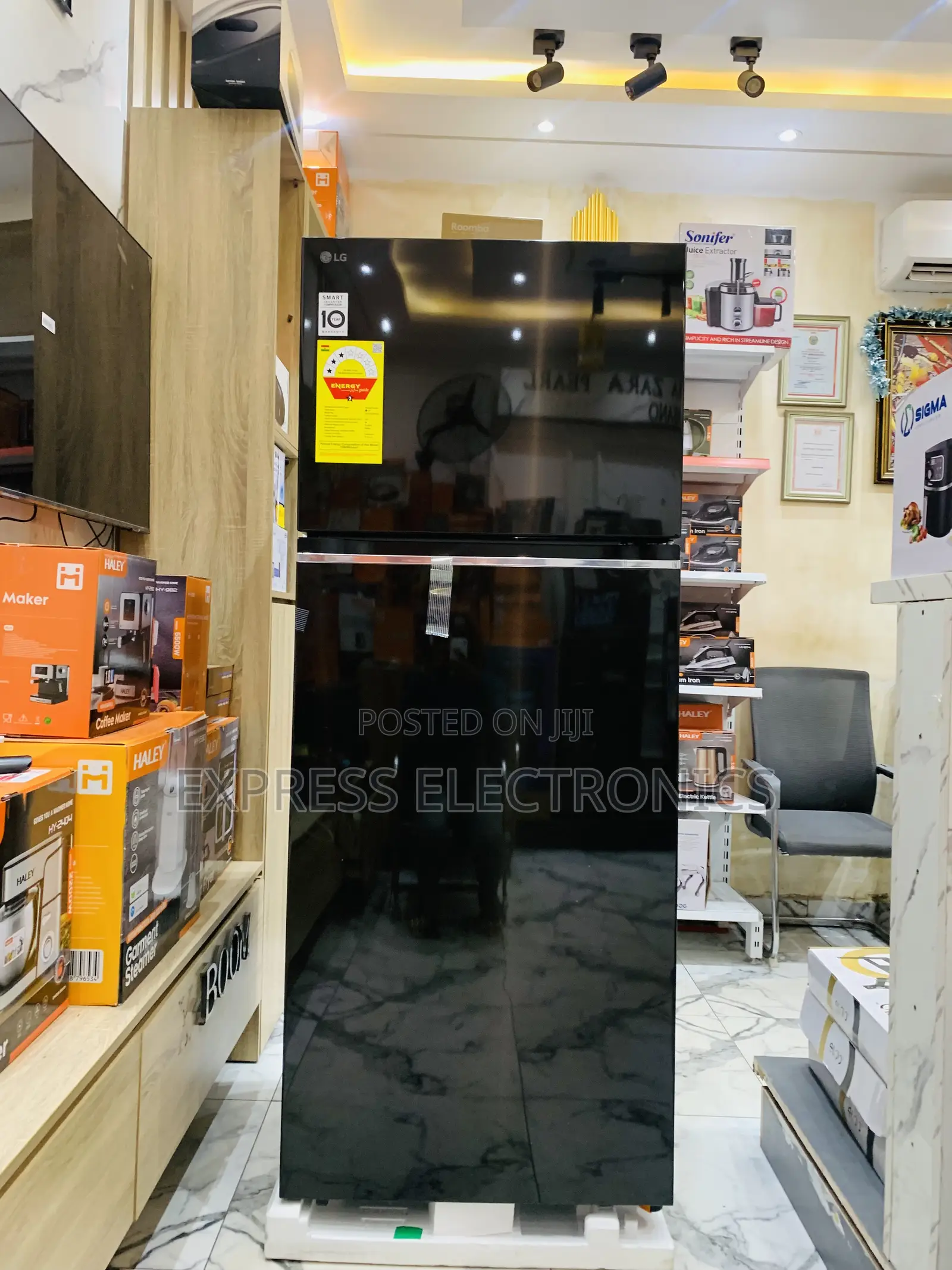 Beat Buy for Less Gn-B392pxgb.395l Double Door Fridge Black Lg
