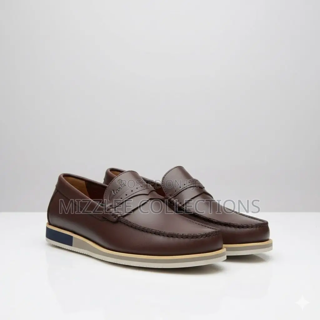 Executive Clarks Leather Loafers Black Brown and Blue