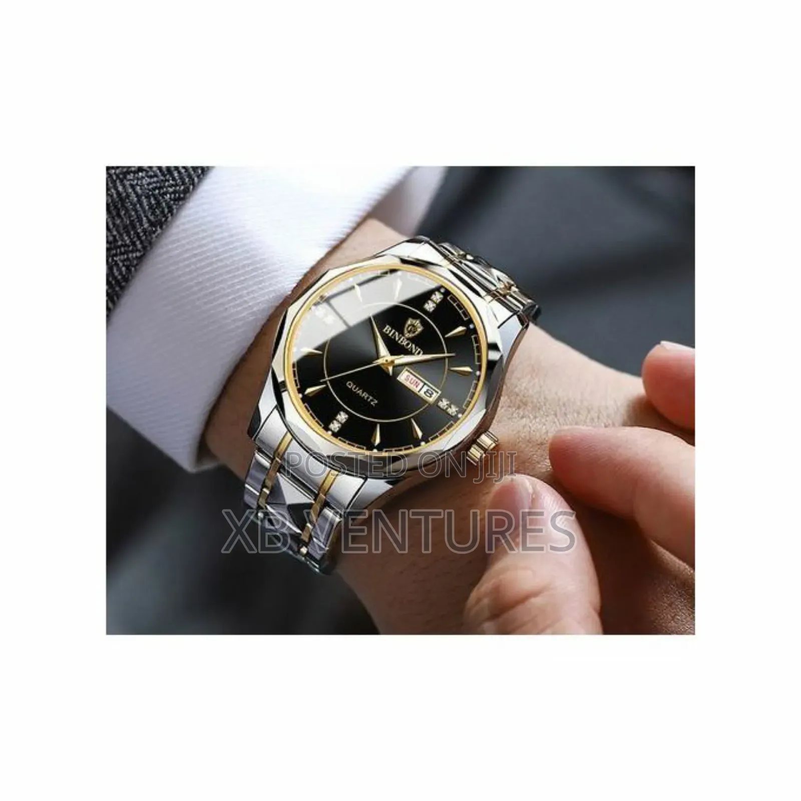 Luxury Waterproof Stainless Steel Black Quartz Men's Watch