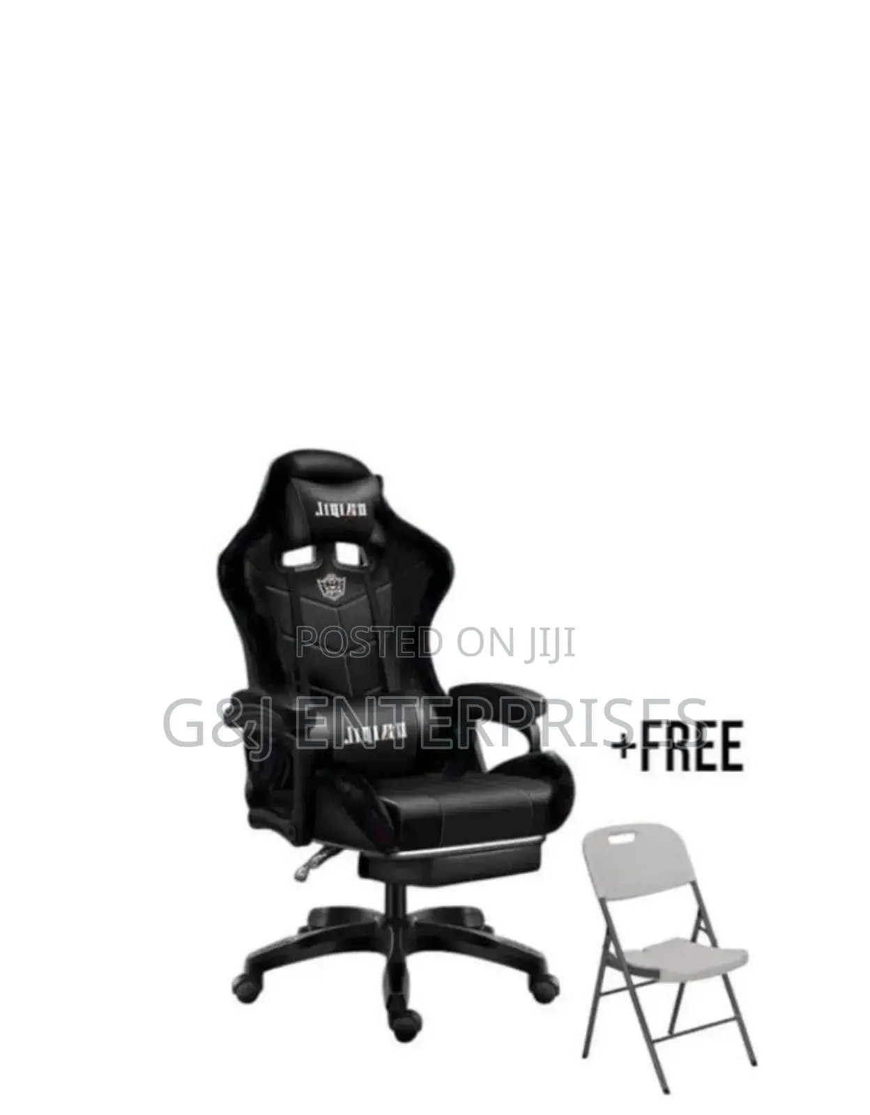 Luxury Gaming Office Chair Plus Free Foldable Plastic Chair