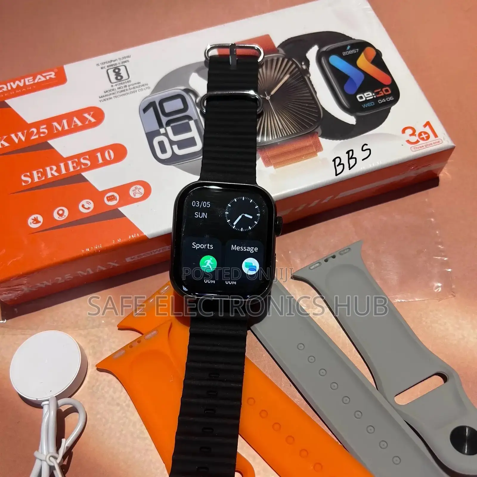 S10 Max Smart Watch With 4 Straps