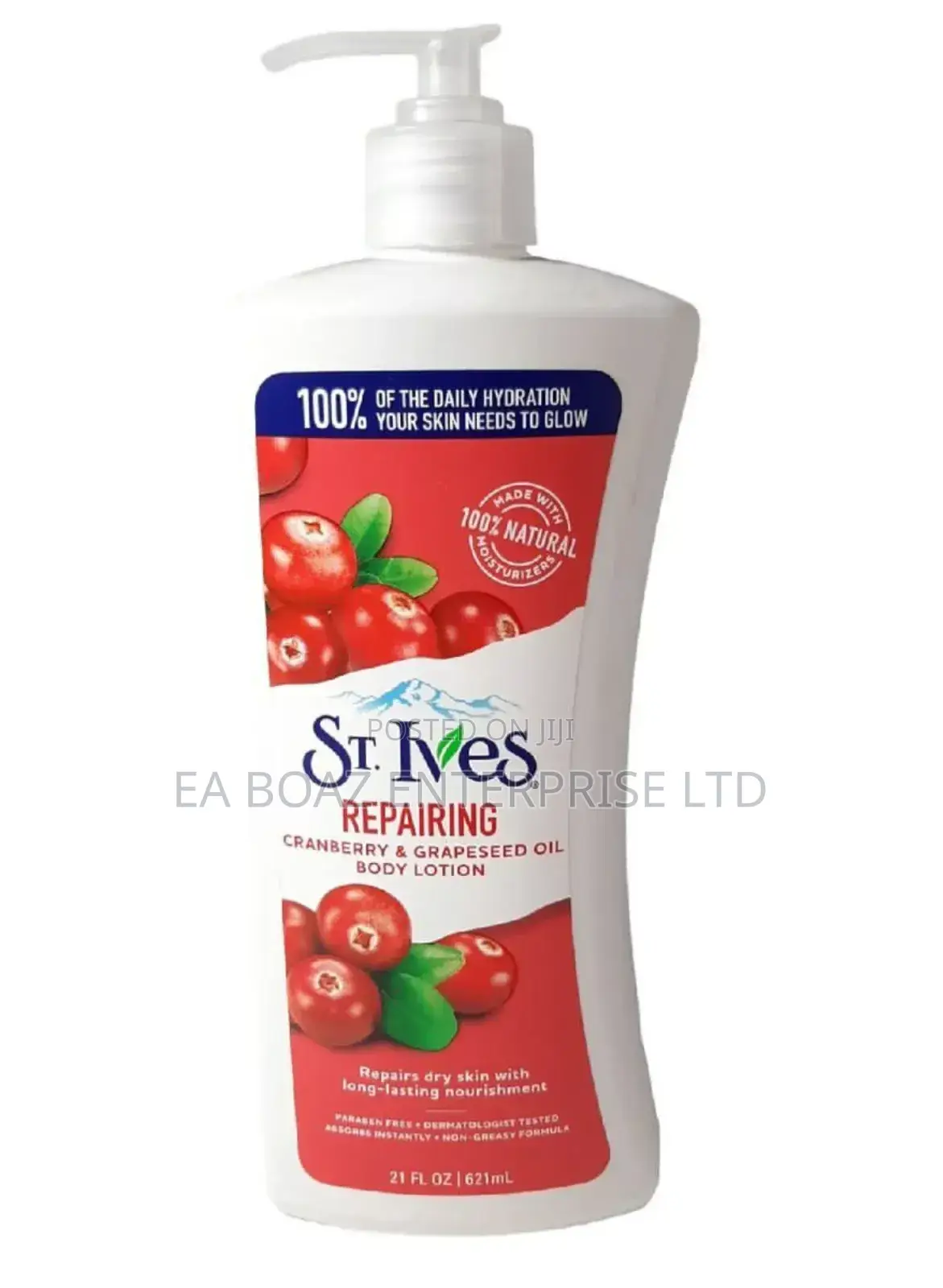 St. Ives Repairing Body Lotion With Cranberry Seeds + Oil , 600ml Uk