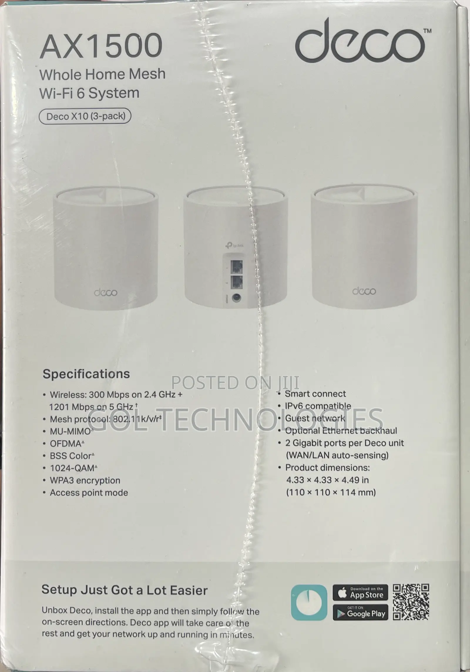 Tp-Link Deco Ax1500 Whole Home Mesh Wi-Fi 6 System Deco X10 (3-Pack)