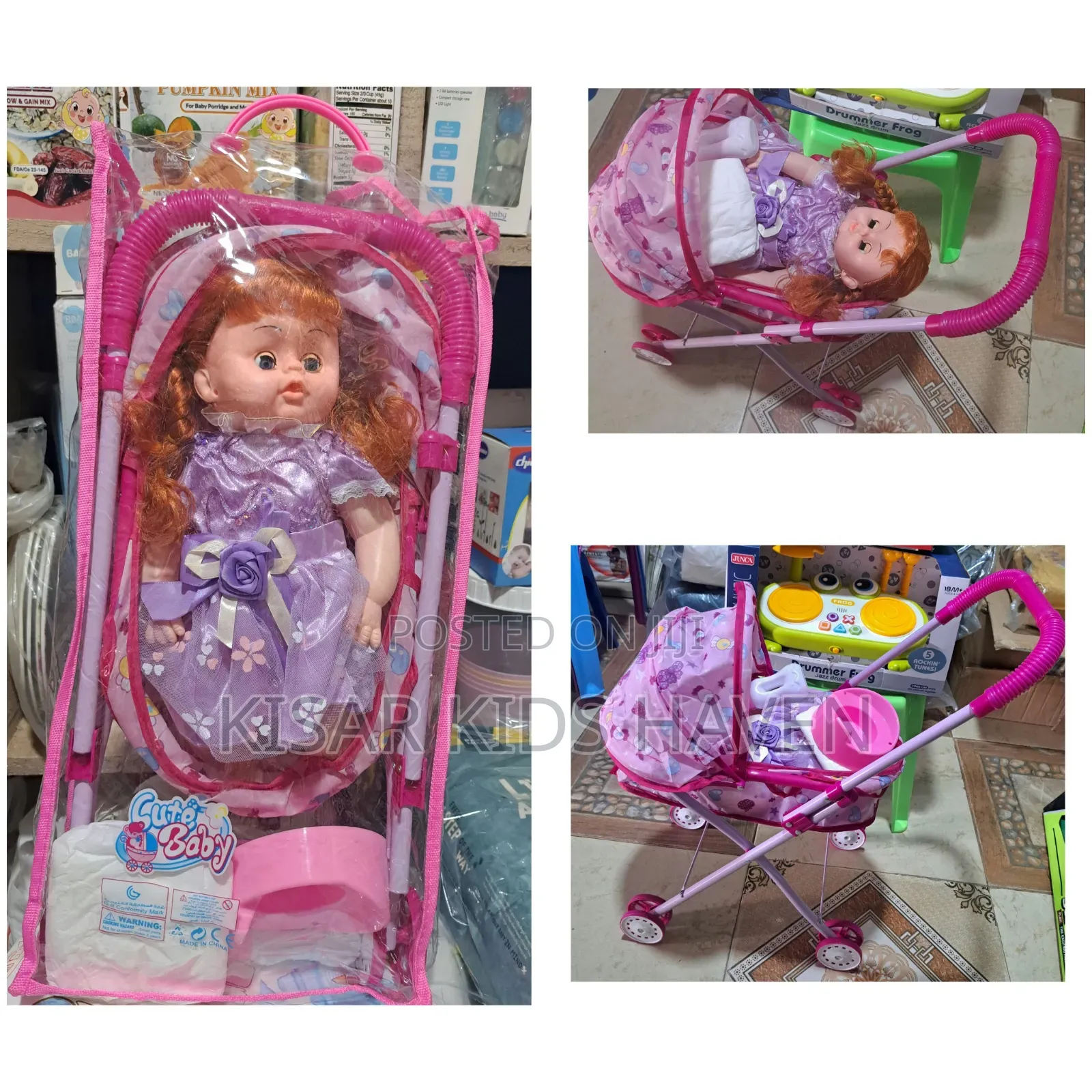 Cute Kids Doll With Strolley and Accessories 1 Year to 5years