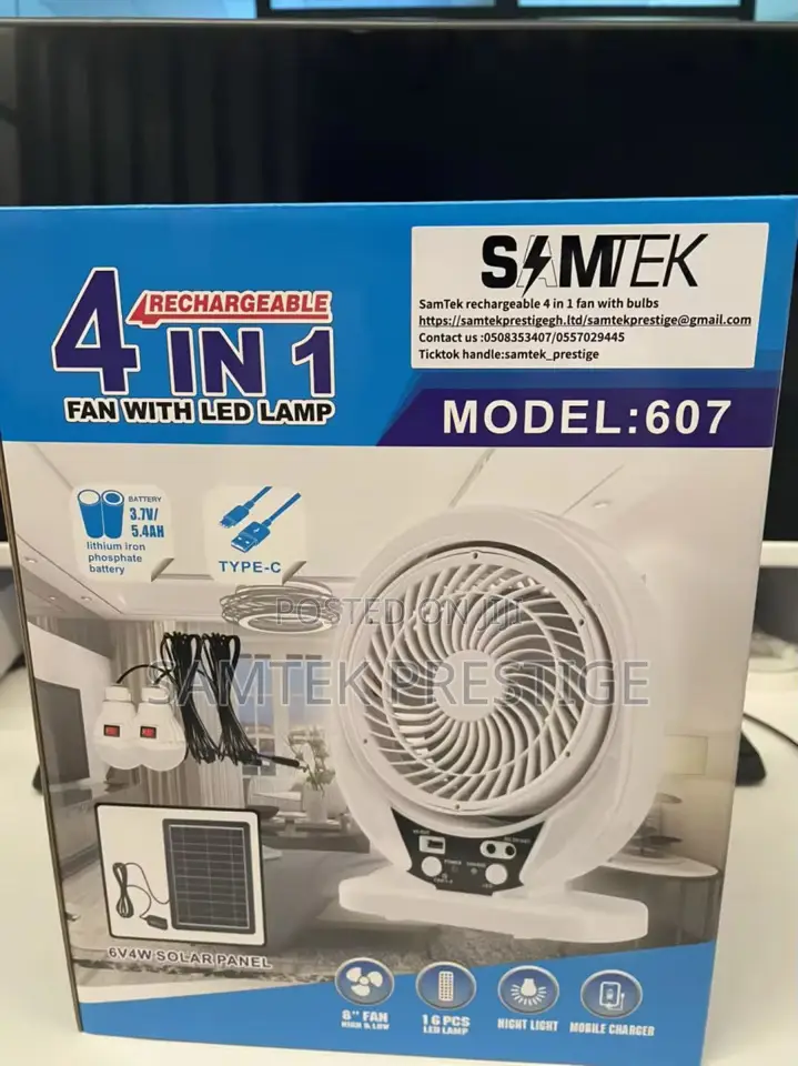 Samtek 8inch Rechargeable Portable Fan