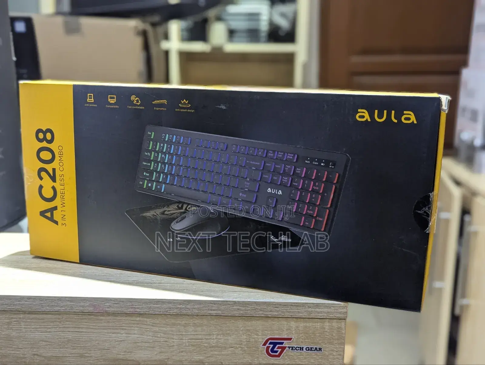 Aula Wireless Keyboard and Mouse Combo, RGB