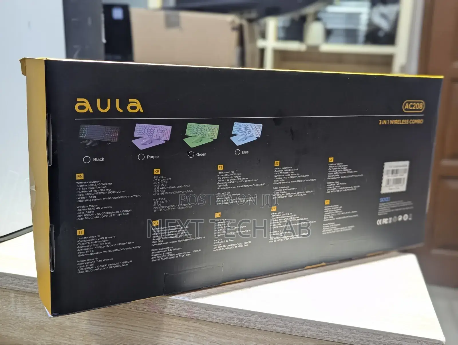 Aula Wireless Keyboard and Mouse Combo, RGB