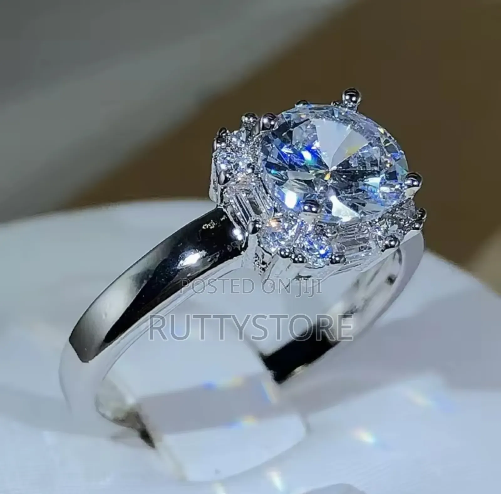 Emerald 925 Sterling Nonfade Engagement /Promise Ring