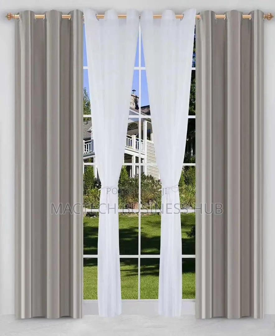 Curtains(4pcs) 2pcs Blackout Curtains and 2pcs Voile