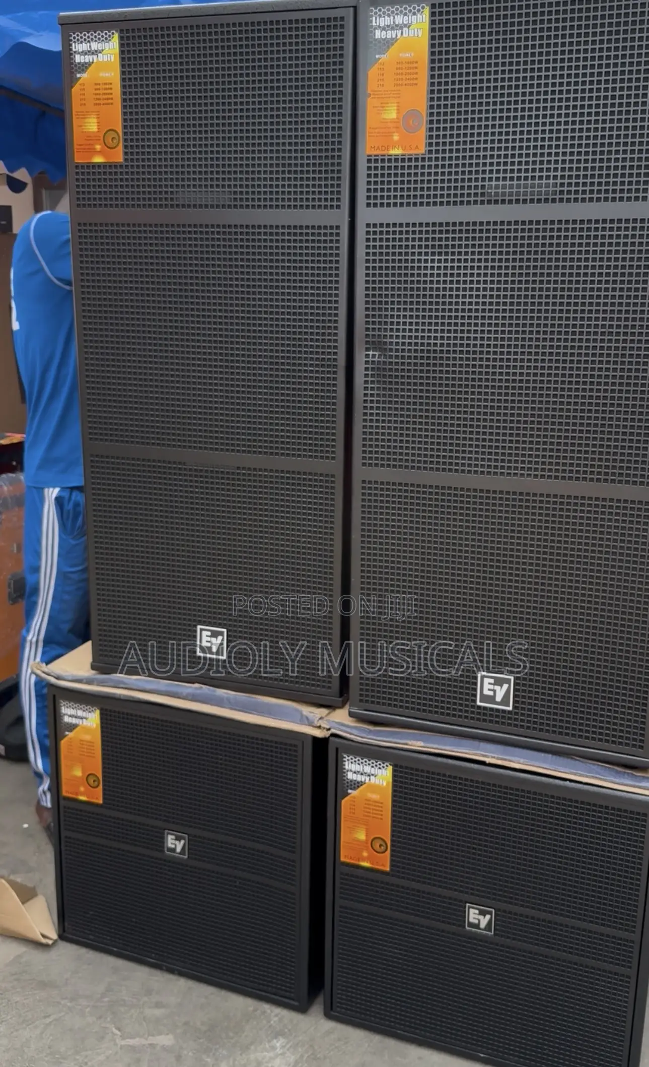 Set of Rack and Single Ev Sub and Full Range Speakers