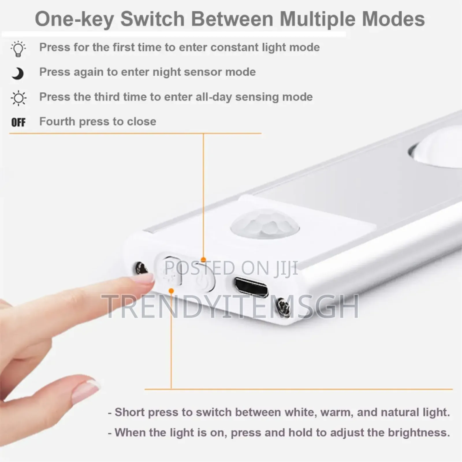 40cm Rechargeable Sensor Wardrobe Kitchen Cabinet Light