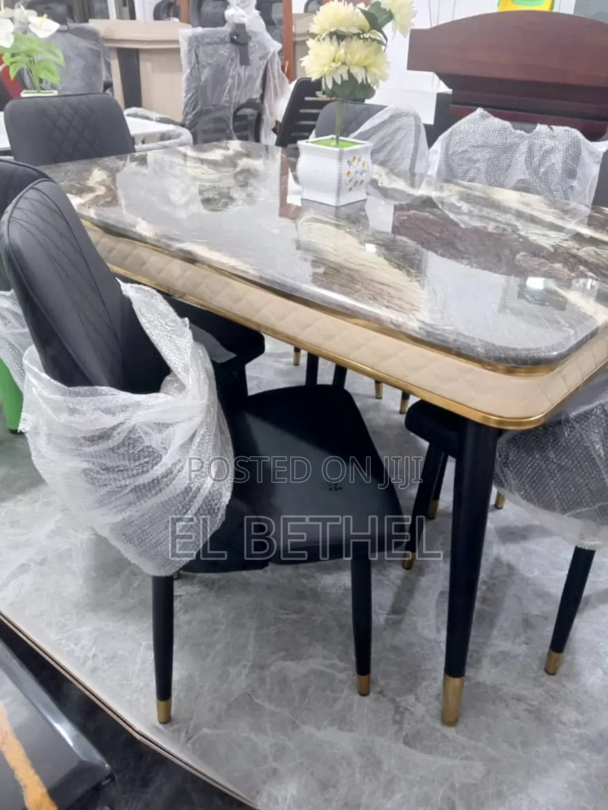 Dining Chairs Set and Table Flowers Pecs