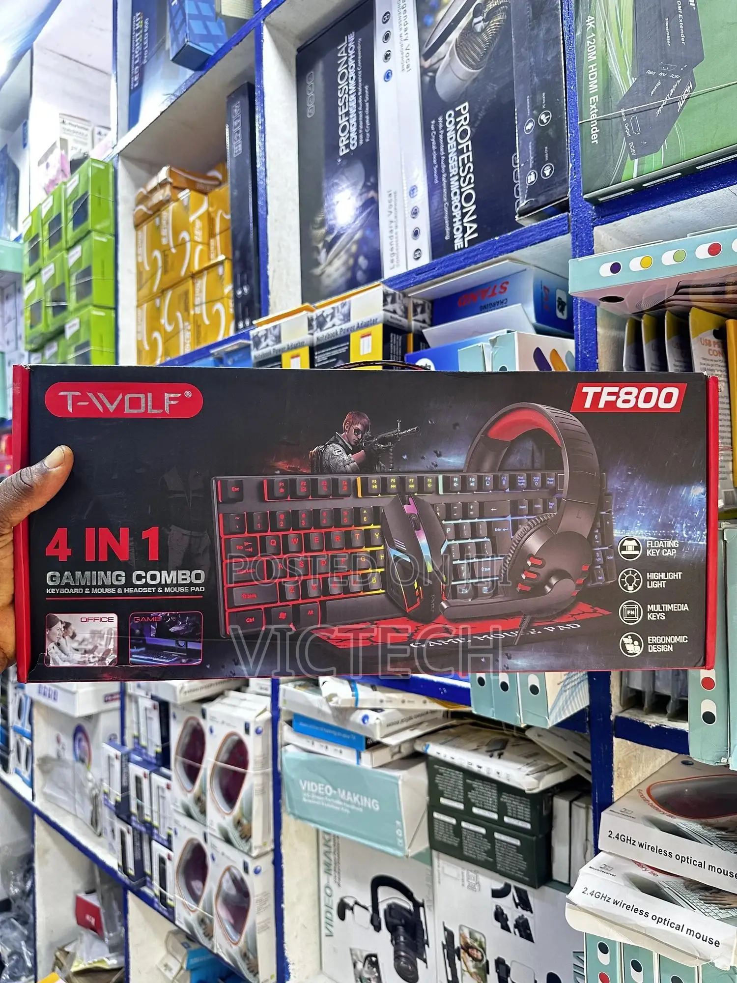 T-Wolf Tf800 4-in-1 Keyboard and Mouse Combo Set