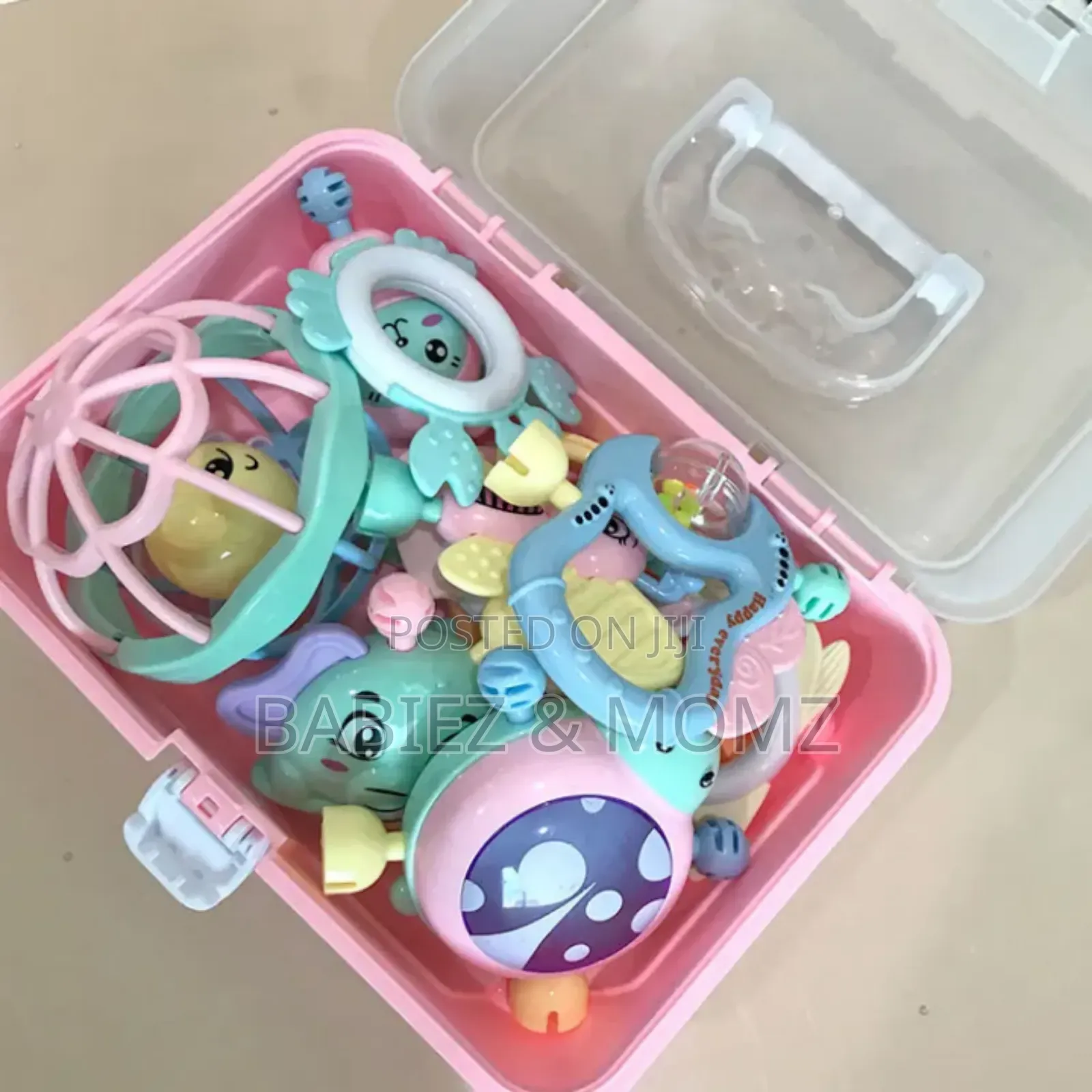 Baby Rattle Teething Toy Set With Storage Box (11pcs)
